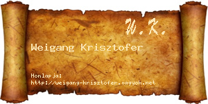 Weigang Krisztofer névjegykártya